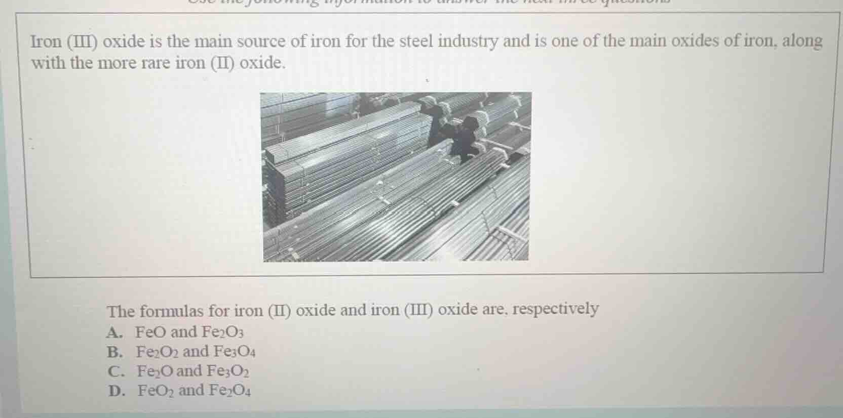 iron (iii) oxide is the main source of iron for the steel industry and …