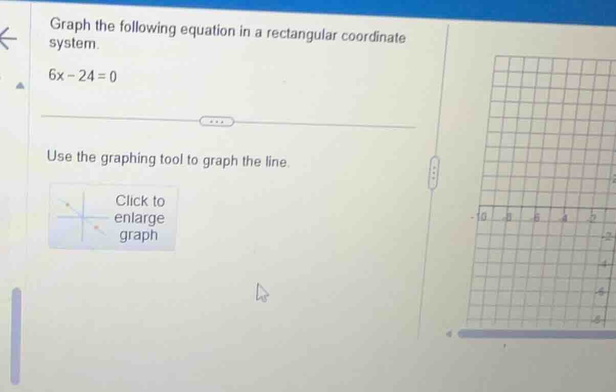 graph the following equation in a rectangular coordinate system. 6x - 2…
