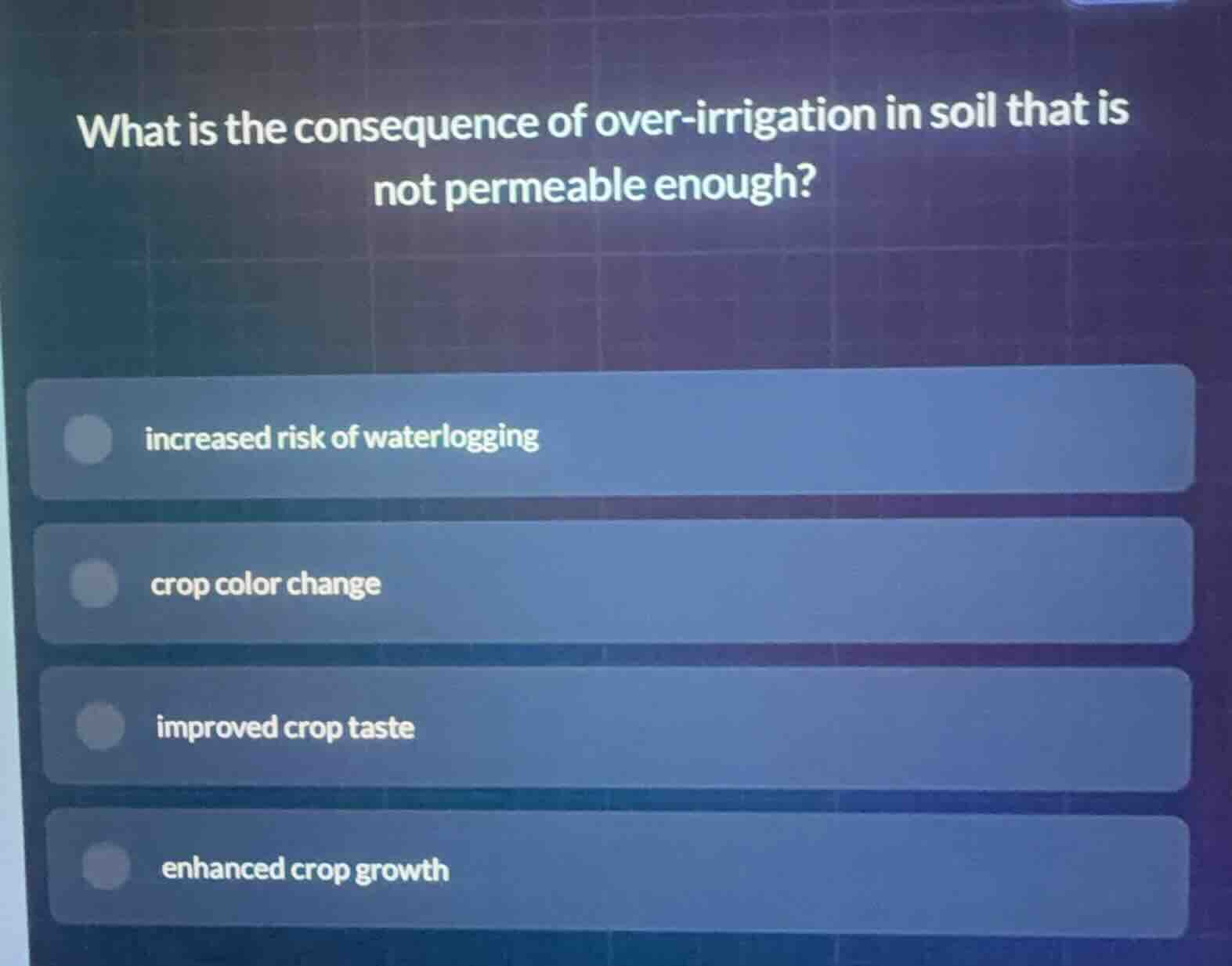 what is the consequence of over - irrigation in soil that is not permea…