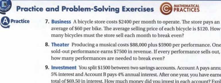 practice and problem - solving exercises a practice 7. business a bicyc…