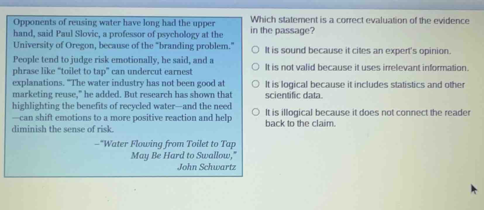 opponents of reusing water have long had the upper hand, said paul slov…