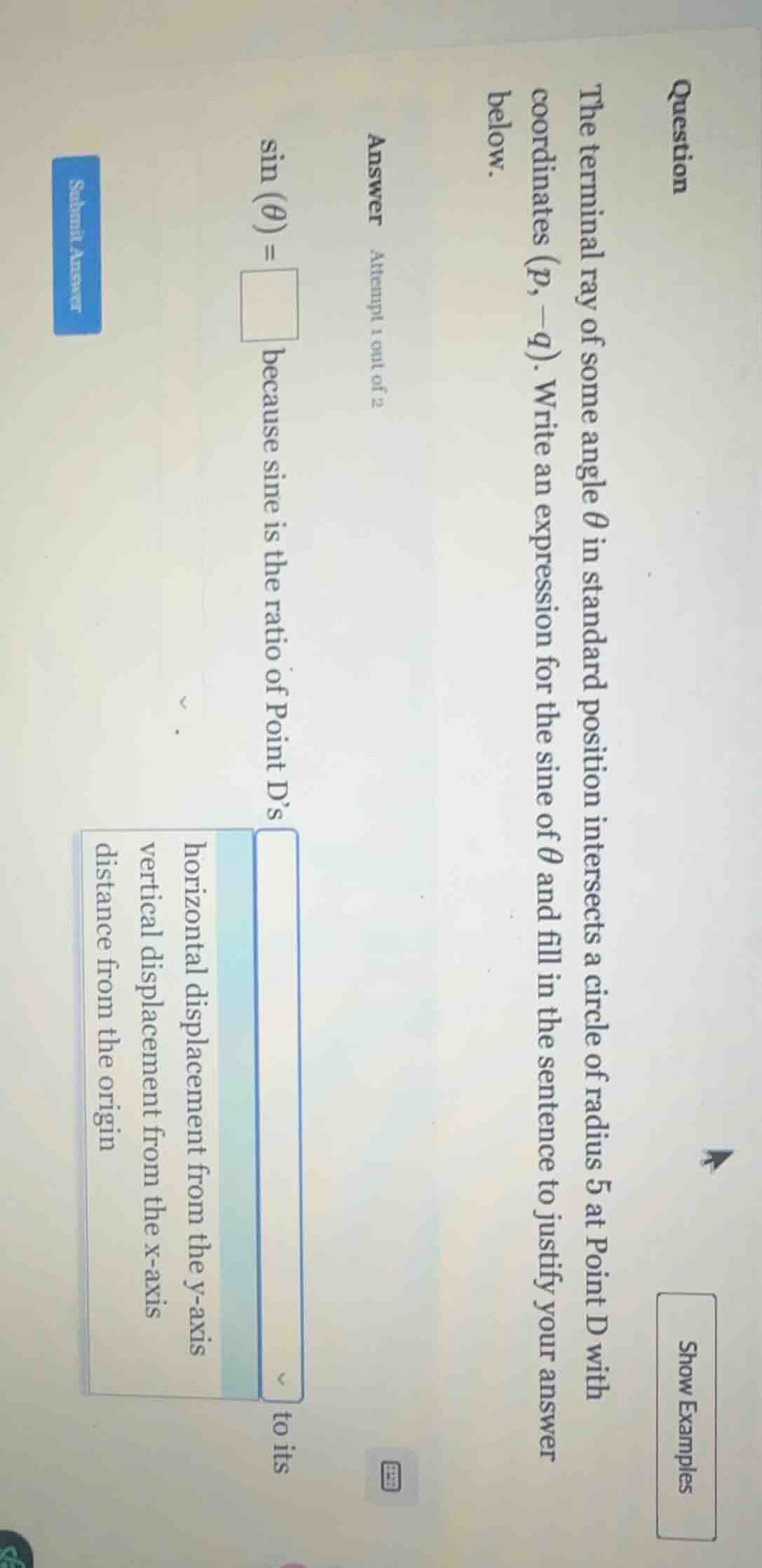 question the terminal ray of some angle \\(\\theta\\) in standard posit…