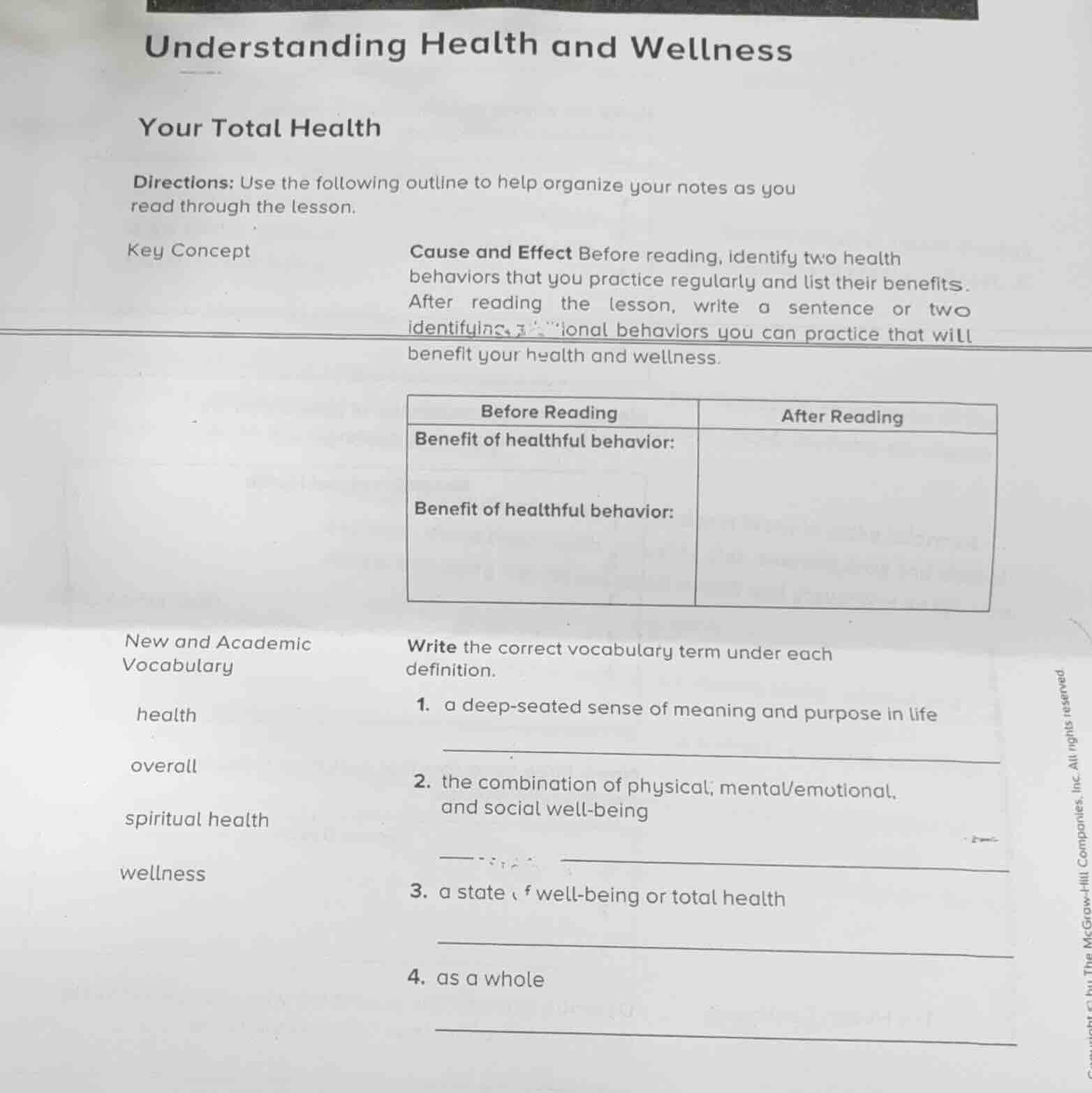 understanding health and wellness your total health directions: use the…