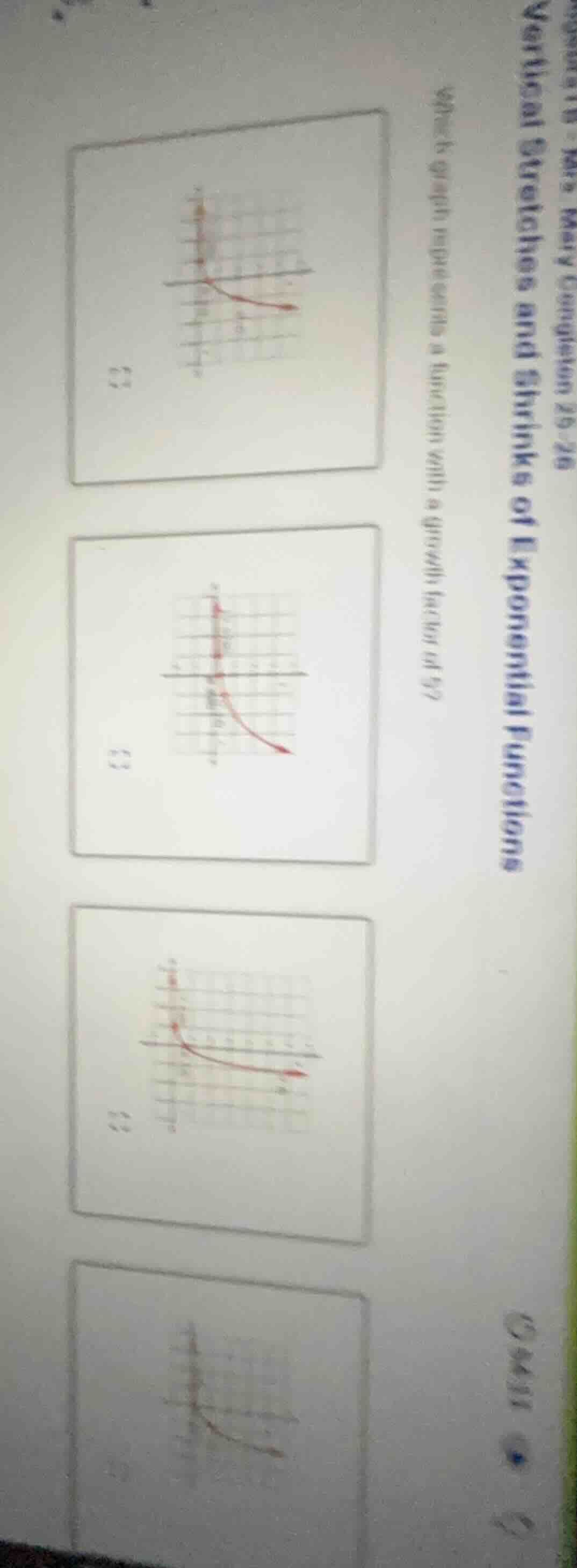 vertical stretches and shrinks of exponential functions which graph rep…