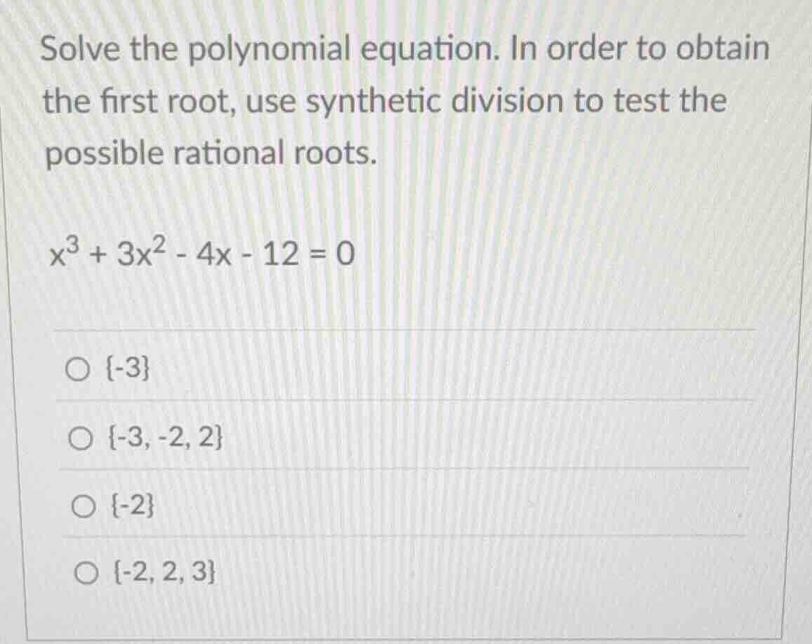 solve the polynomial equation. in order to obtain the first root, use s…