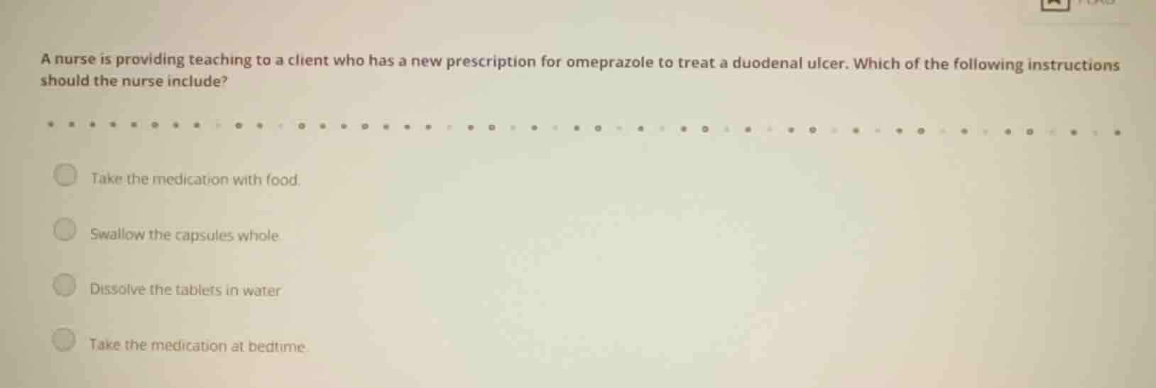 a nurse is providing teaching to a client who has a new prescription fo…