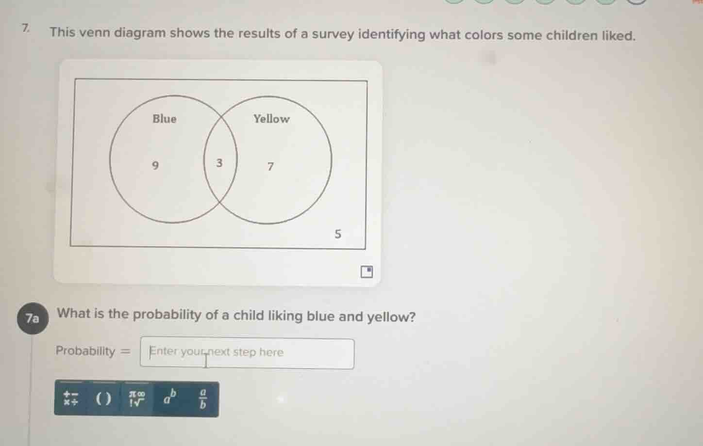 7. this venn diagram shows the results of a survey identifying what col…