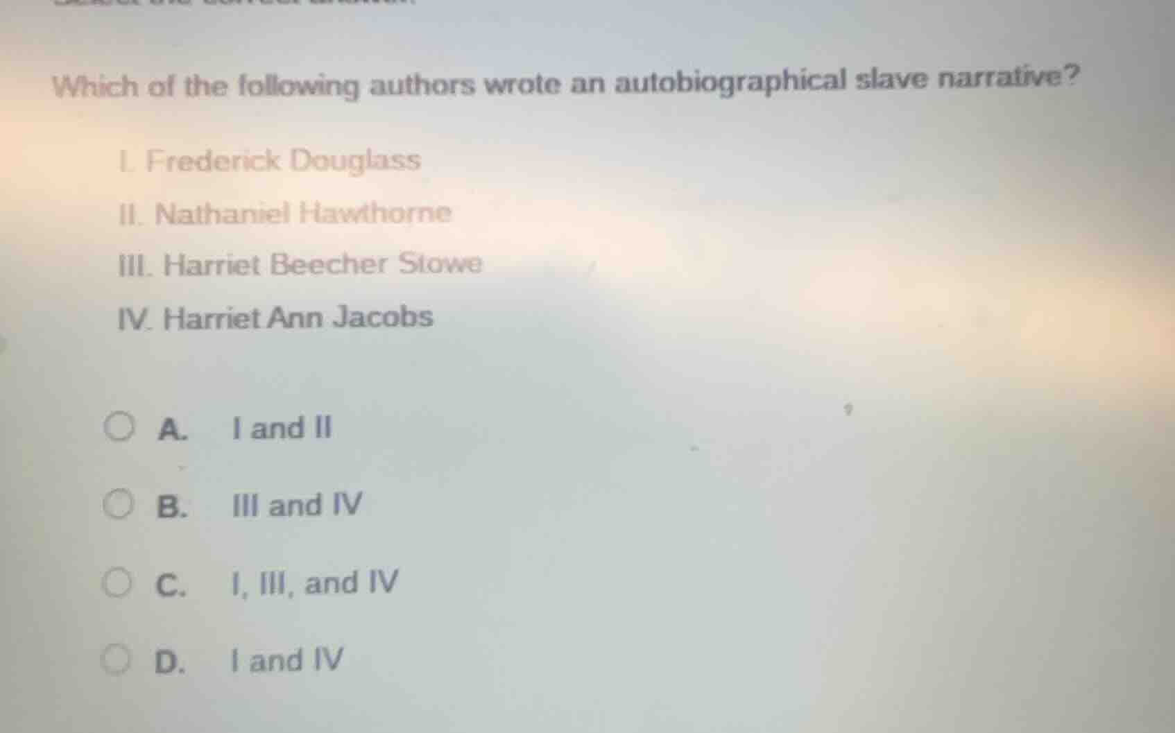 which of the following authors wrote an autobiographical slave narrativ…