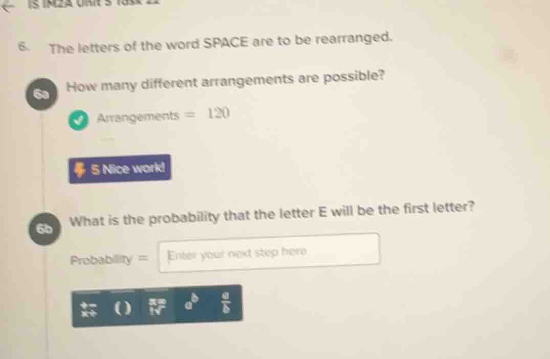 6. the letters of the word space are to be rearranged. 6a how many diff…