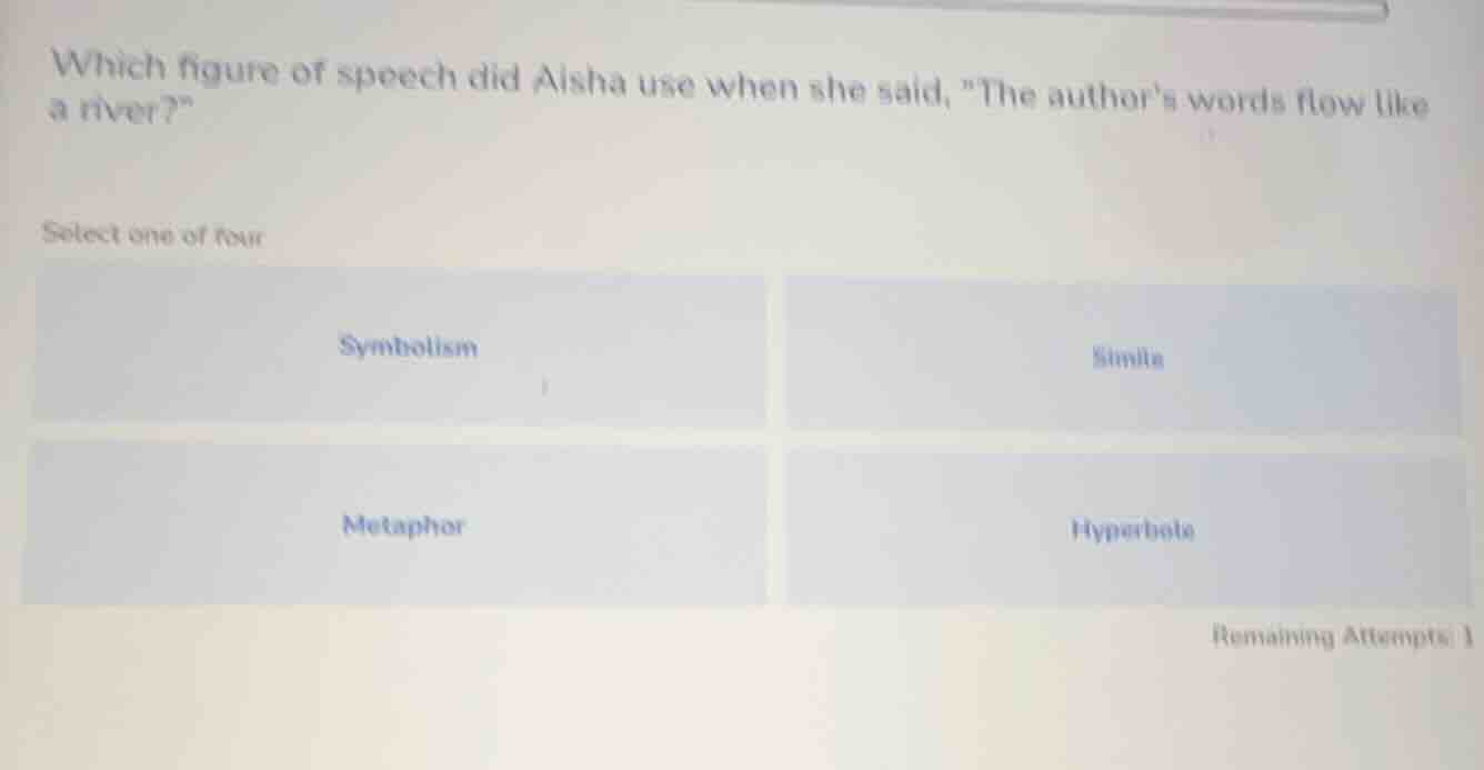 which figure of speech did aisha use when she said, \the authors words …