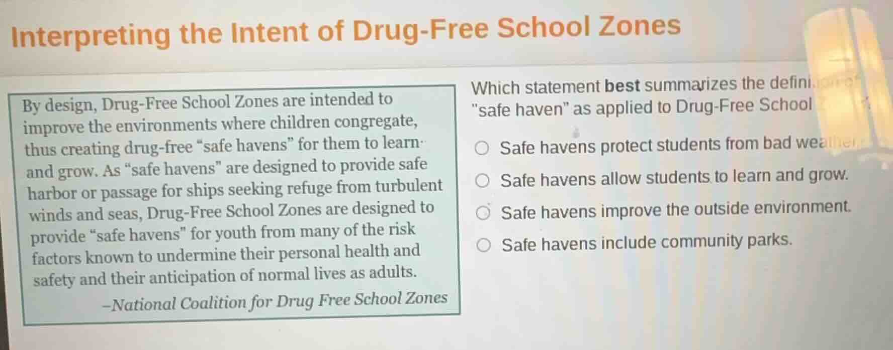 interpreting the intent of drug - free school zones by design, drug - f…