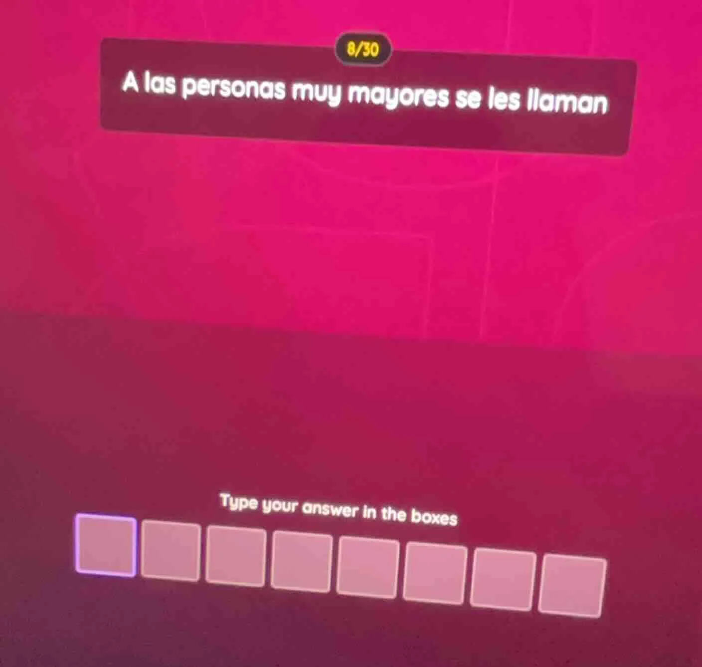 a las personas muy mayores se les llaman type your answer in the boxes
