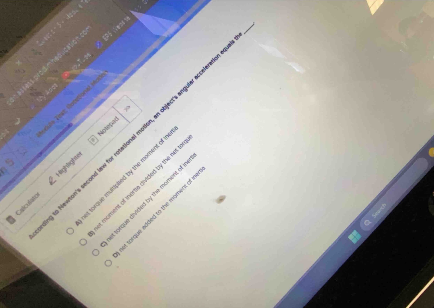 according to newtons second law for rotational motion, an objects angul…