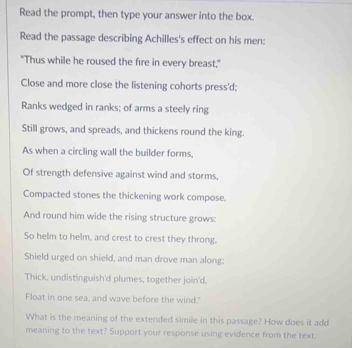 read the prompt, then type your answer into the box. read the passage d…