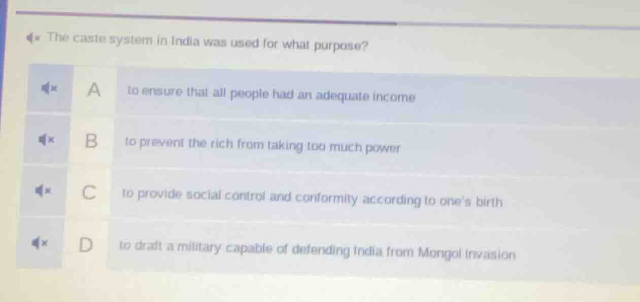 the caste system in india was used for what purpose? a to ensure that a…