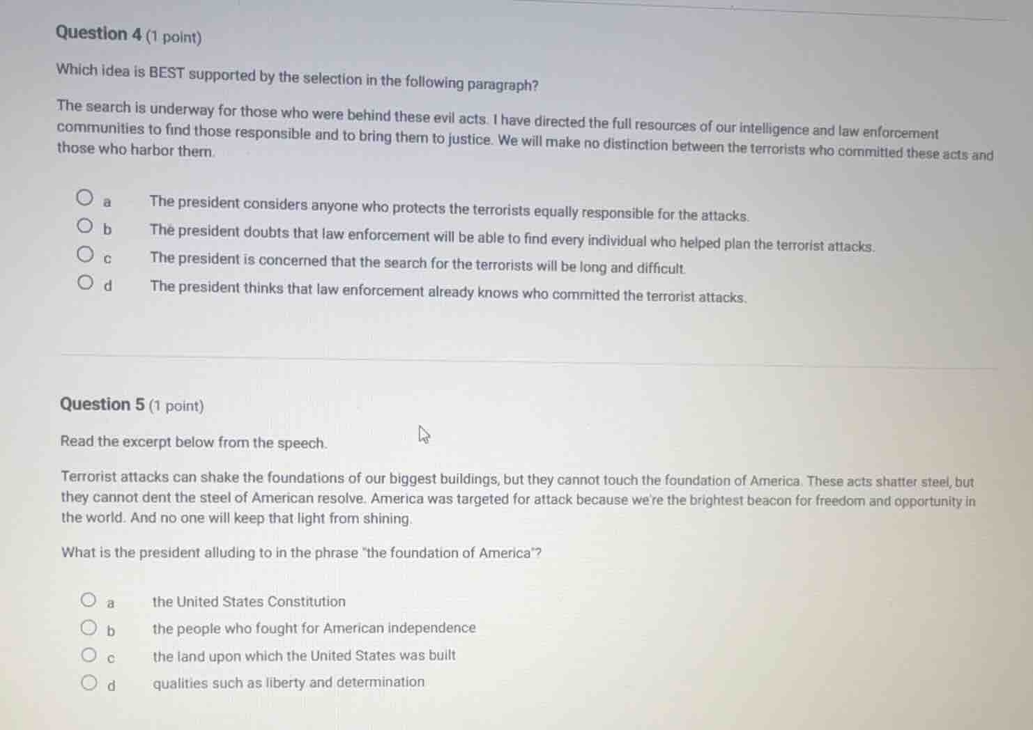 question 4 (1 point) which idea is best supported by the selection in t…