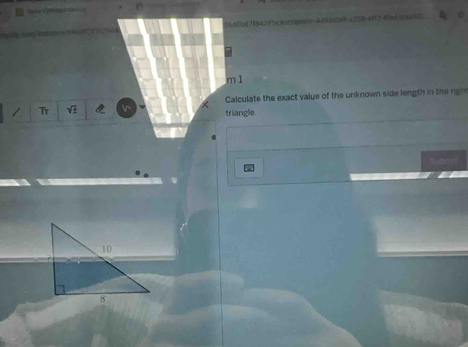 calculate the exact value of the unknown side length in the right trian…