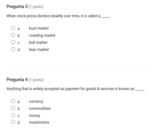 pregunta 3 (1 punto) when stock prices decline steadily over time, it i…