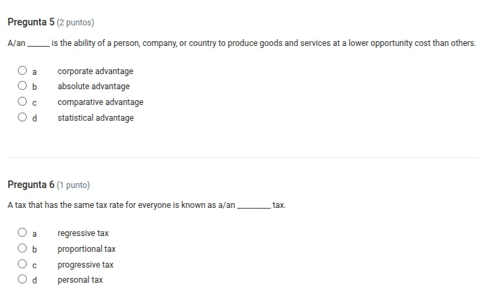 pregunta 5 (2 puntos) a/an ____ is the ability of a person, company, or…