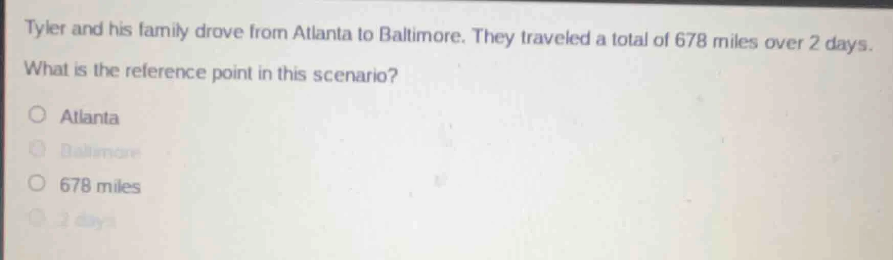 tyler and his family drove from atlanta to baltimore. they traveled a t…