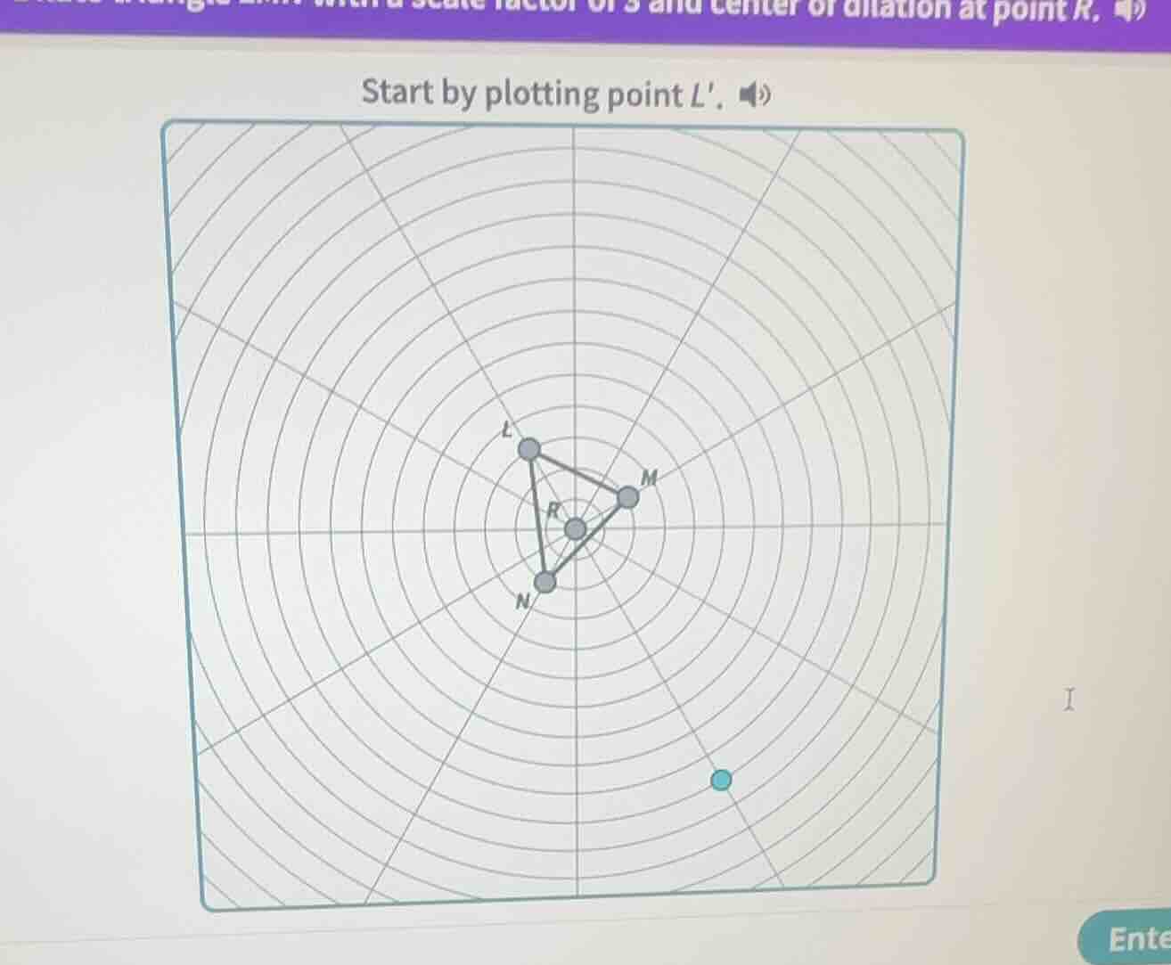 start by plotting point l.