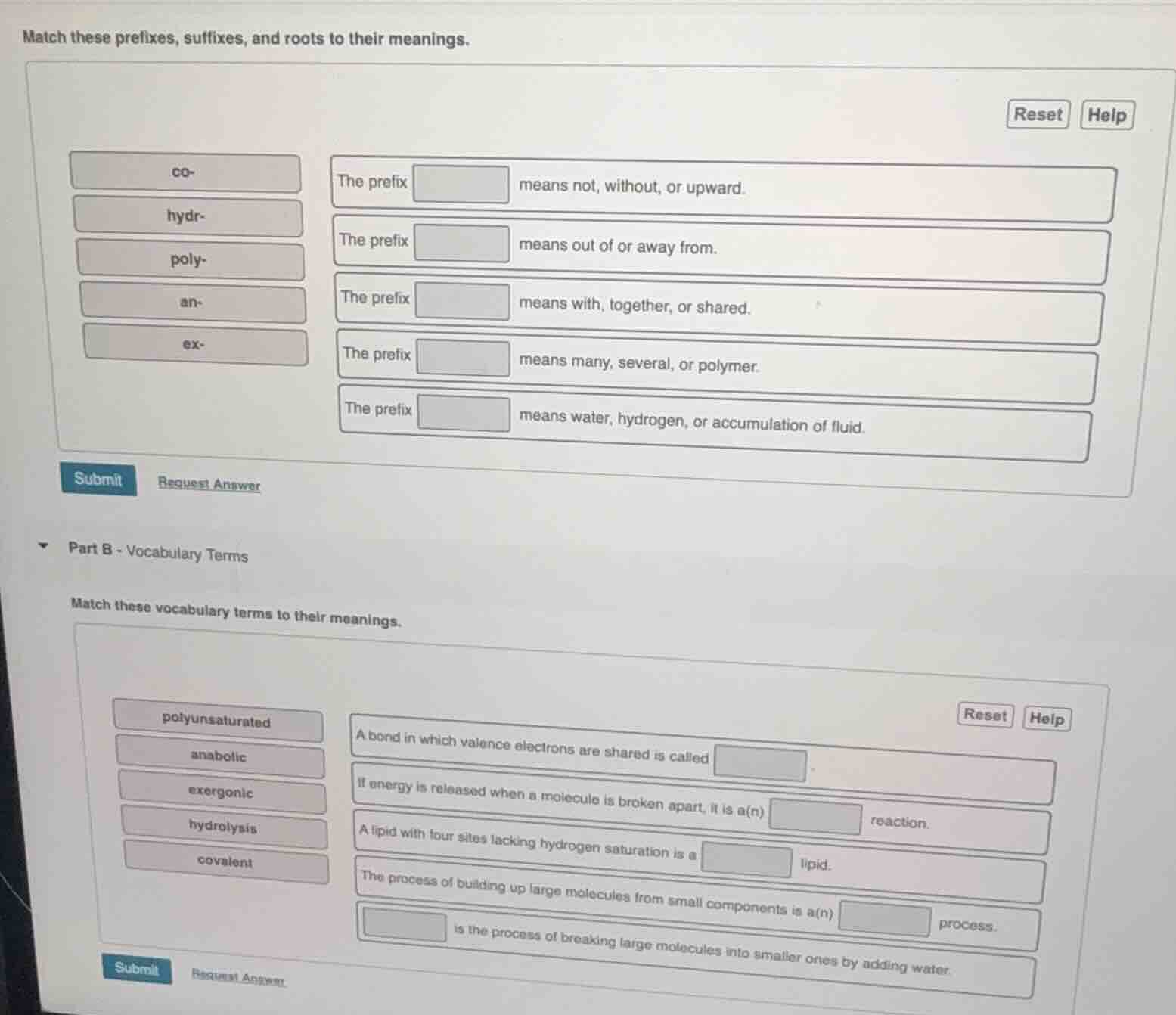match these prefixes, suffixes, and roots to their meanings. co- the pr…