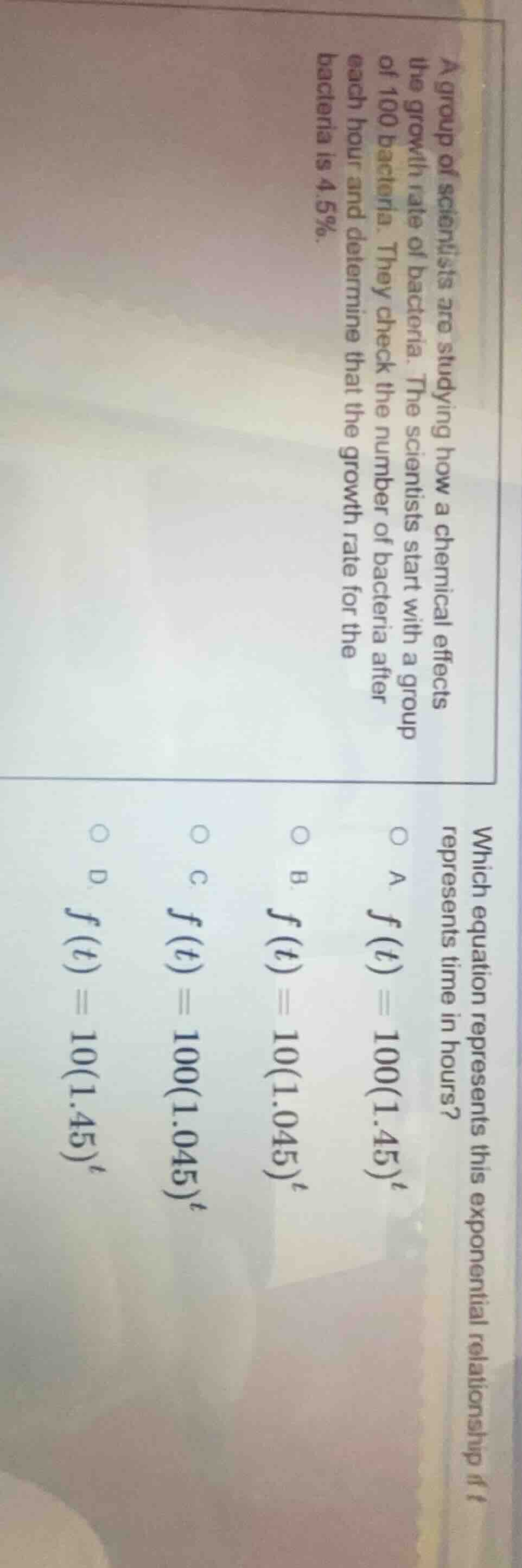 a group of scientists are studying how a chemical effects the growth ra…
