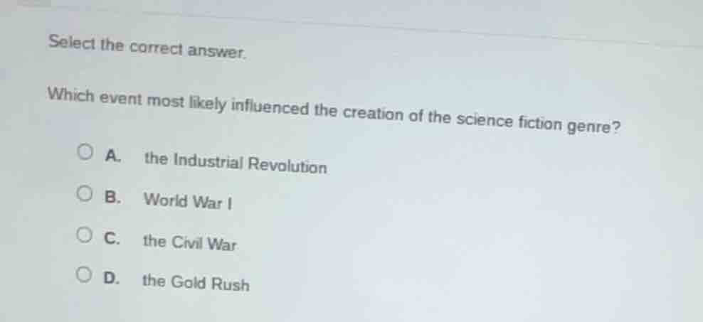 select the correct answer. which event most likely influenced the creat…