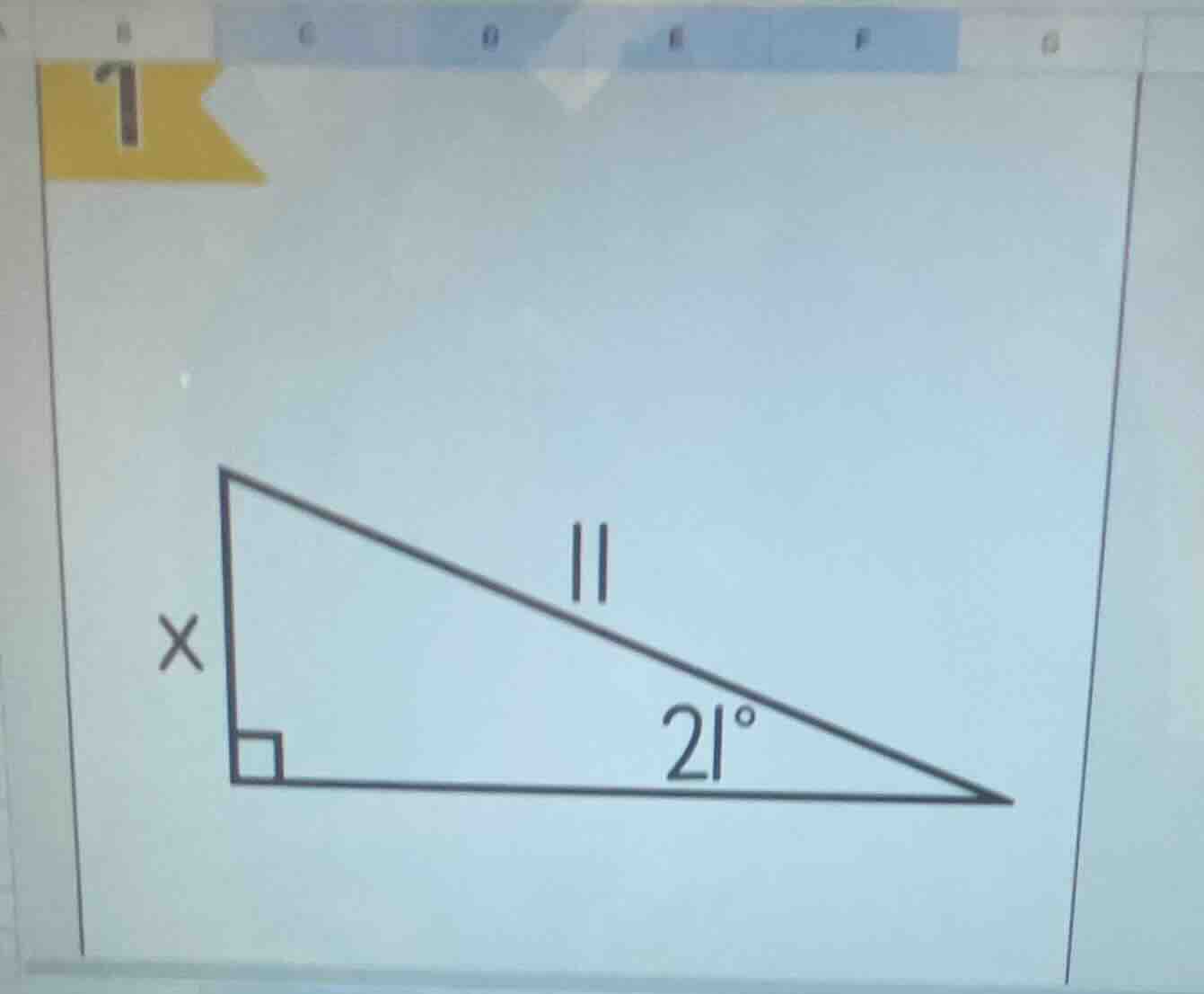 there is a right triangle, the hypotenuse length is 11, one of the acut…