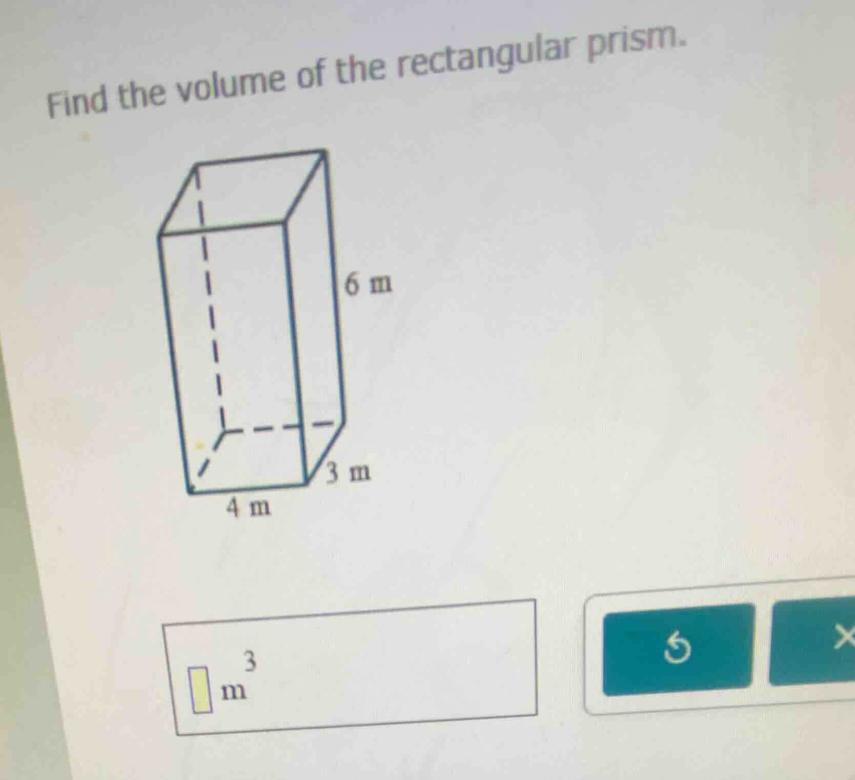 find the volume of the rectangular prism.