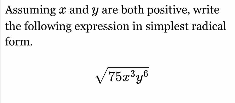 assuming ( x ) and ( y ) are both positive, write the following express…