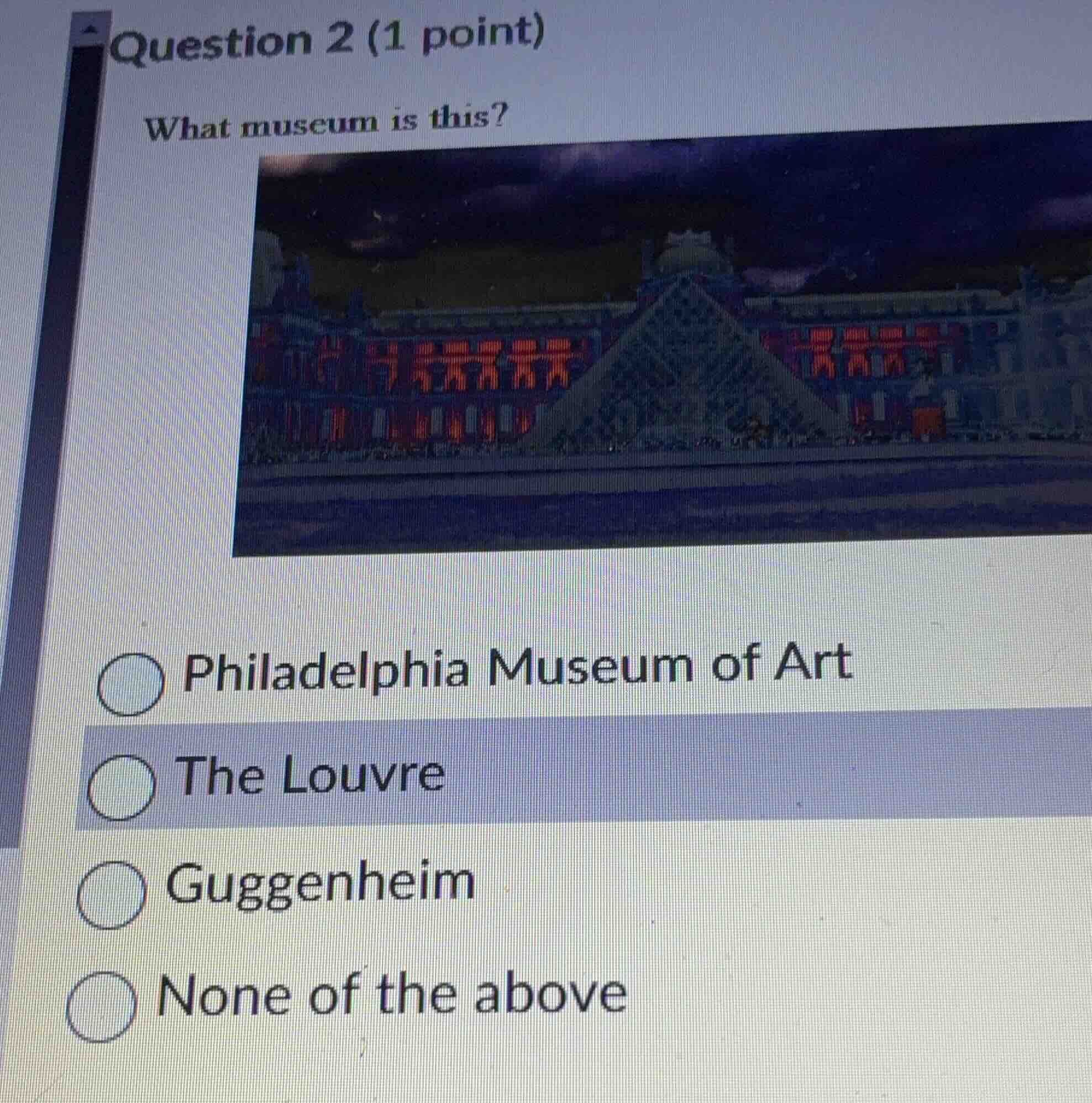 question 2 (1 point) what museum is this? philadelphia museum of art th…
