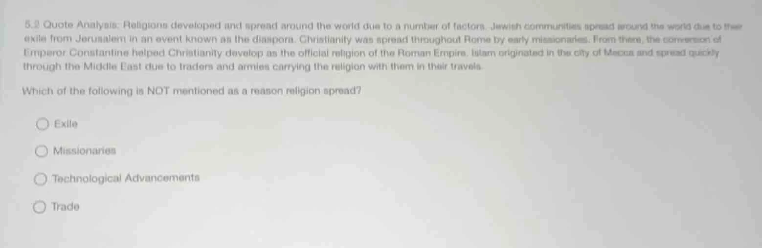 5.2 quote analysis: religions developed and spread around the world due…