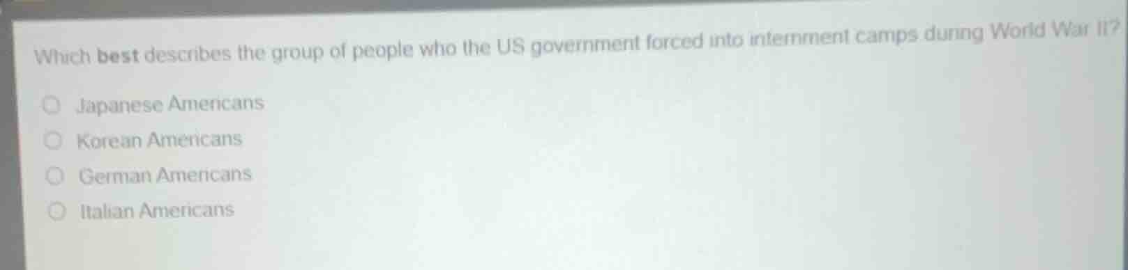 which best describes the group of people who the us government forced i…