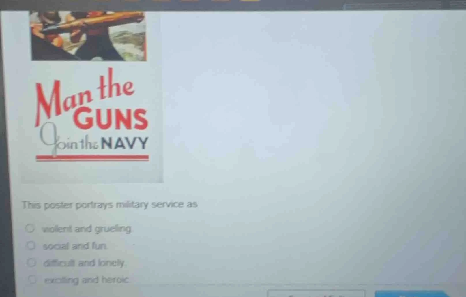 this poster portrays military service as violent and grueling social an…