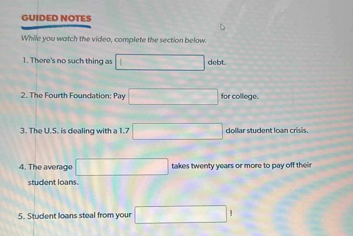 guided notes while you watch the video, complete the section below. 1. …