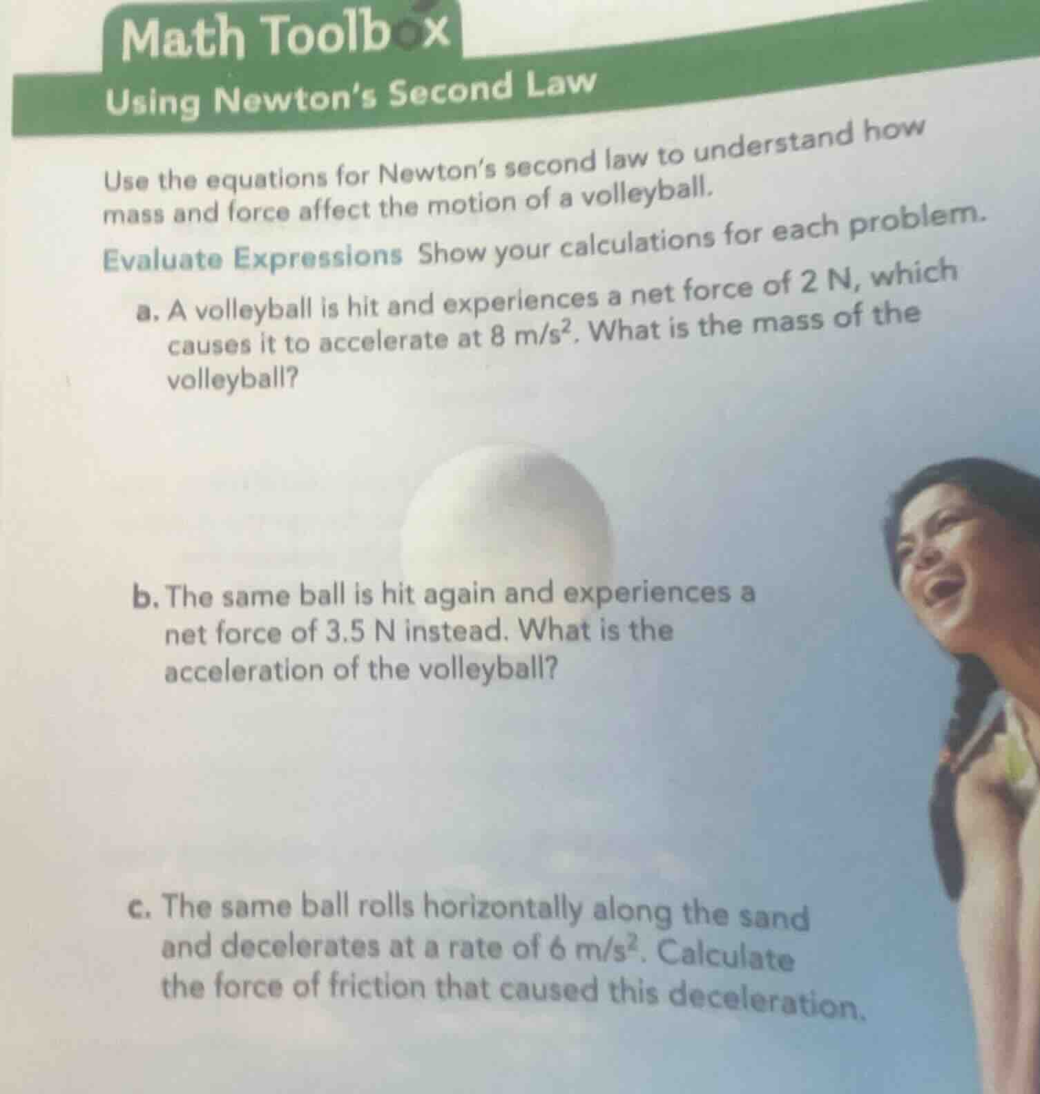 math toolbox using newton’s second law use the equations for newton’s s…