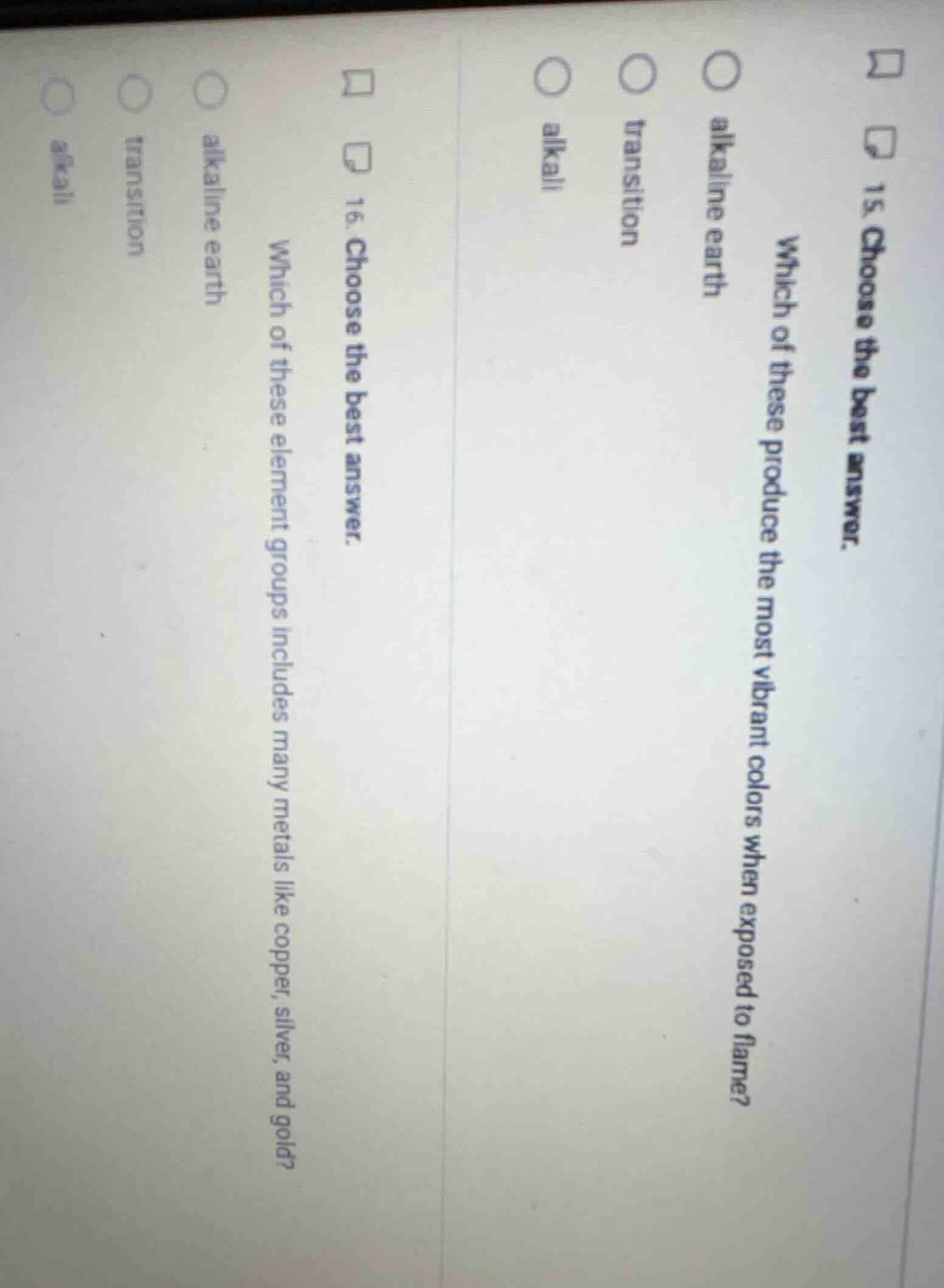 15. choose the best answer. which of these produce the most vibrant col…