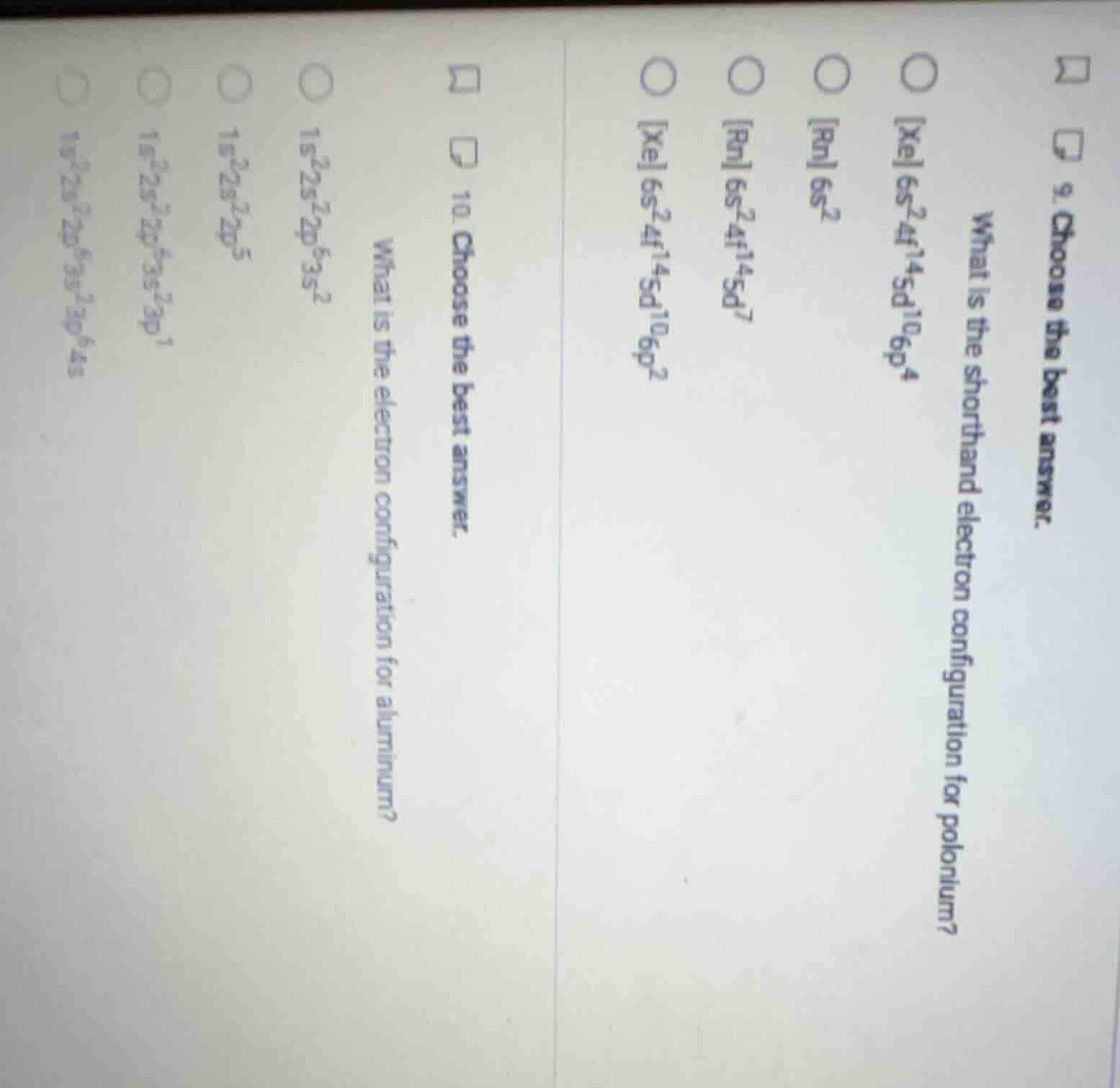 9. choose the best answer. what is the shorthand electron configuration…