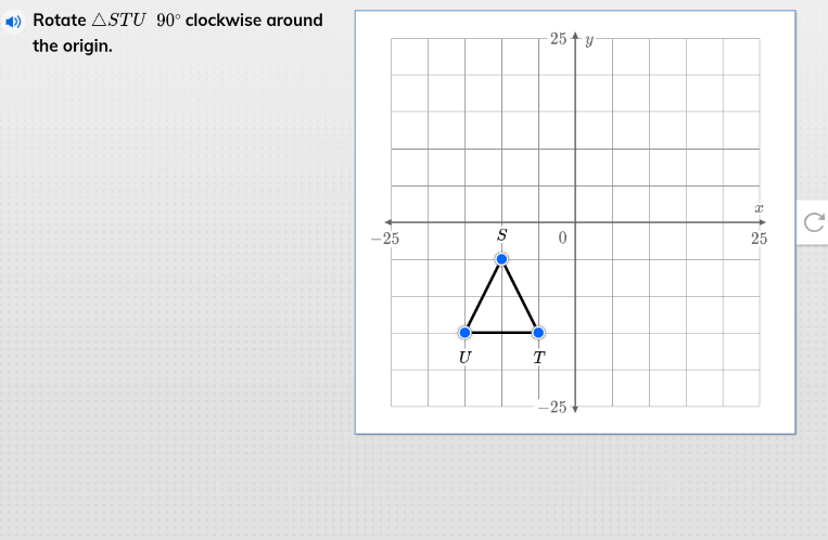 rotate $\\triangle stu$ $90^\\circ$ clockwise around the origin.