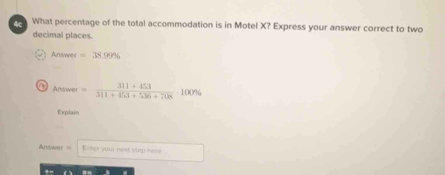 4c what percentage of the total accommodation is in motel x? express yo…