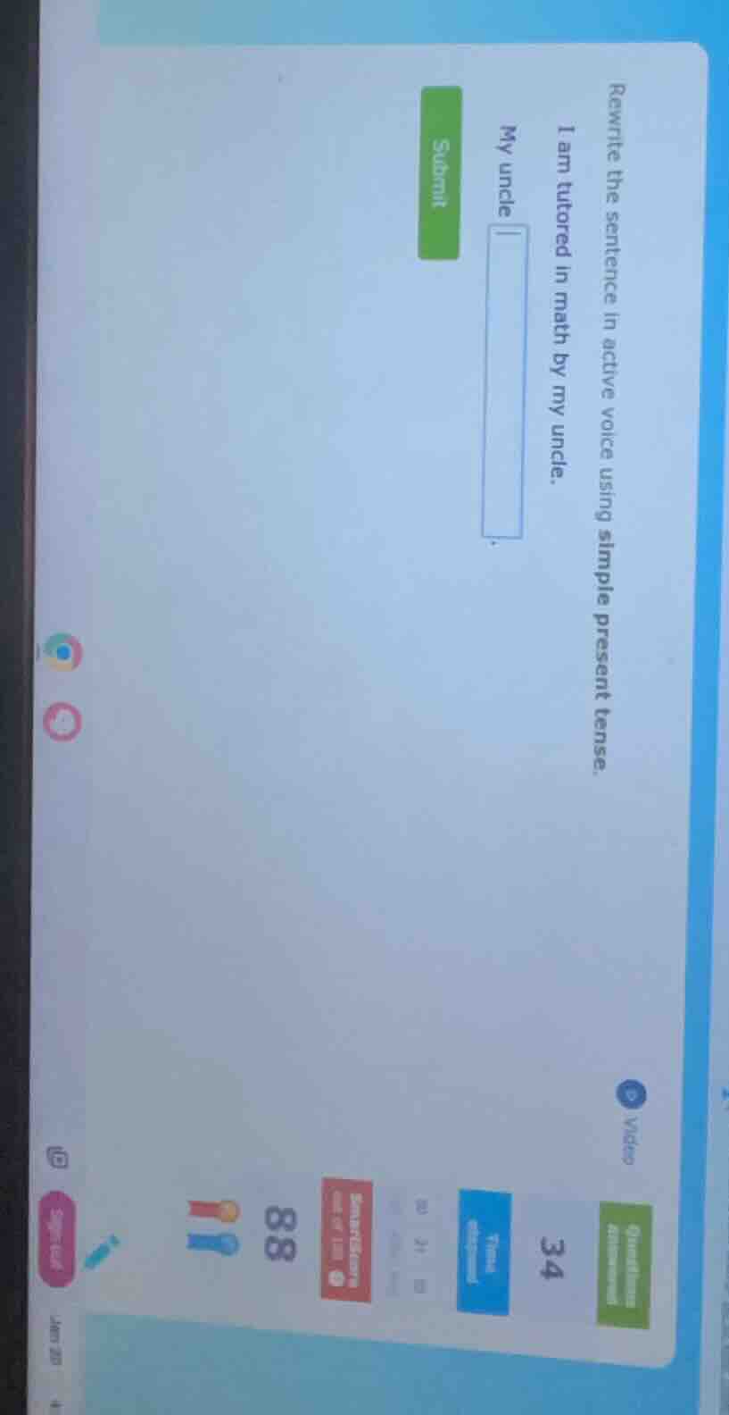 rewrite the sentence in active voice using simple present tense. i am t…