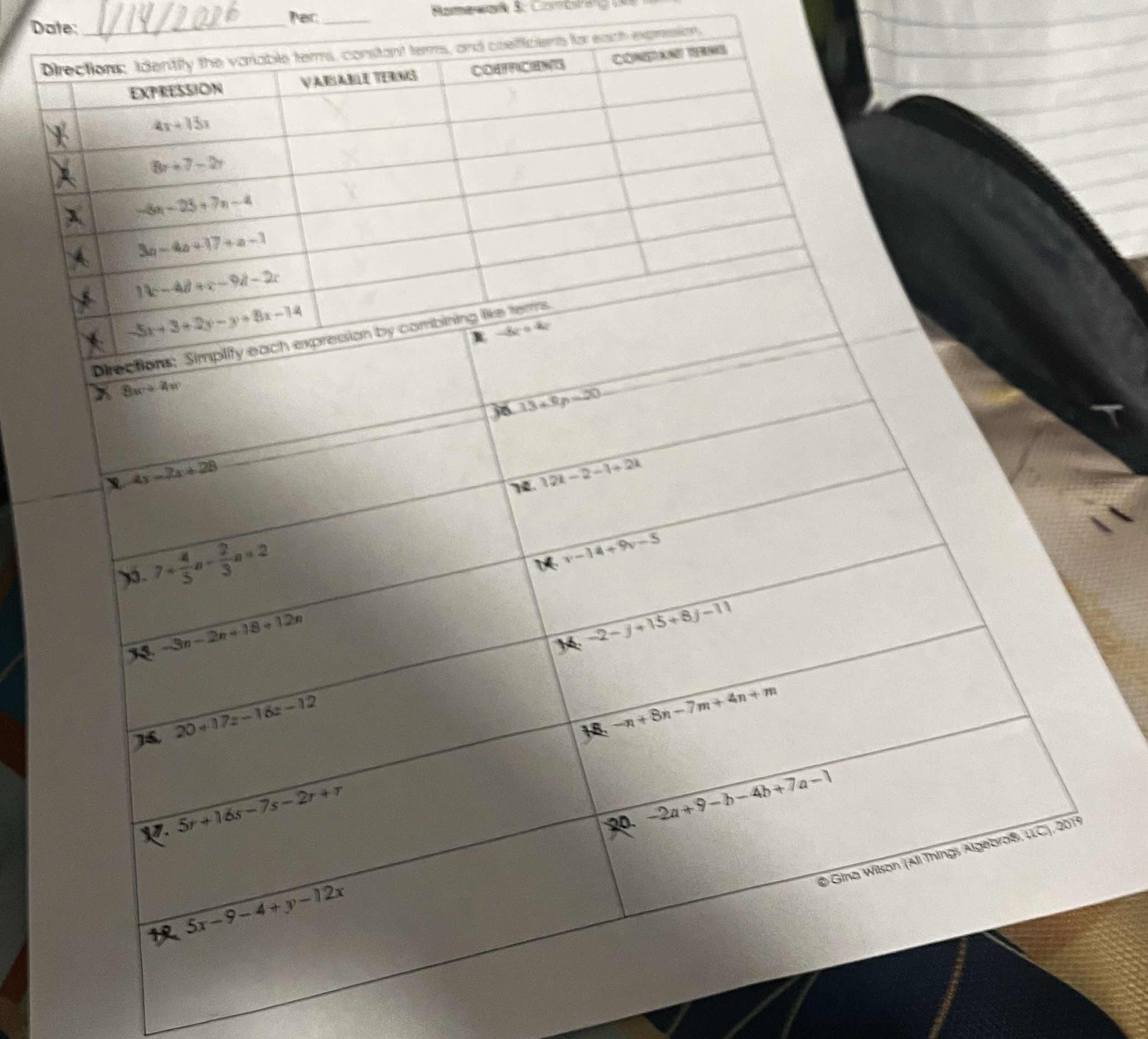date: ______ per: ______ homework 3: comparing directions: identify the…