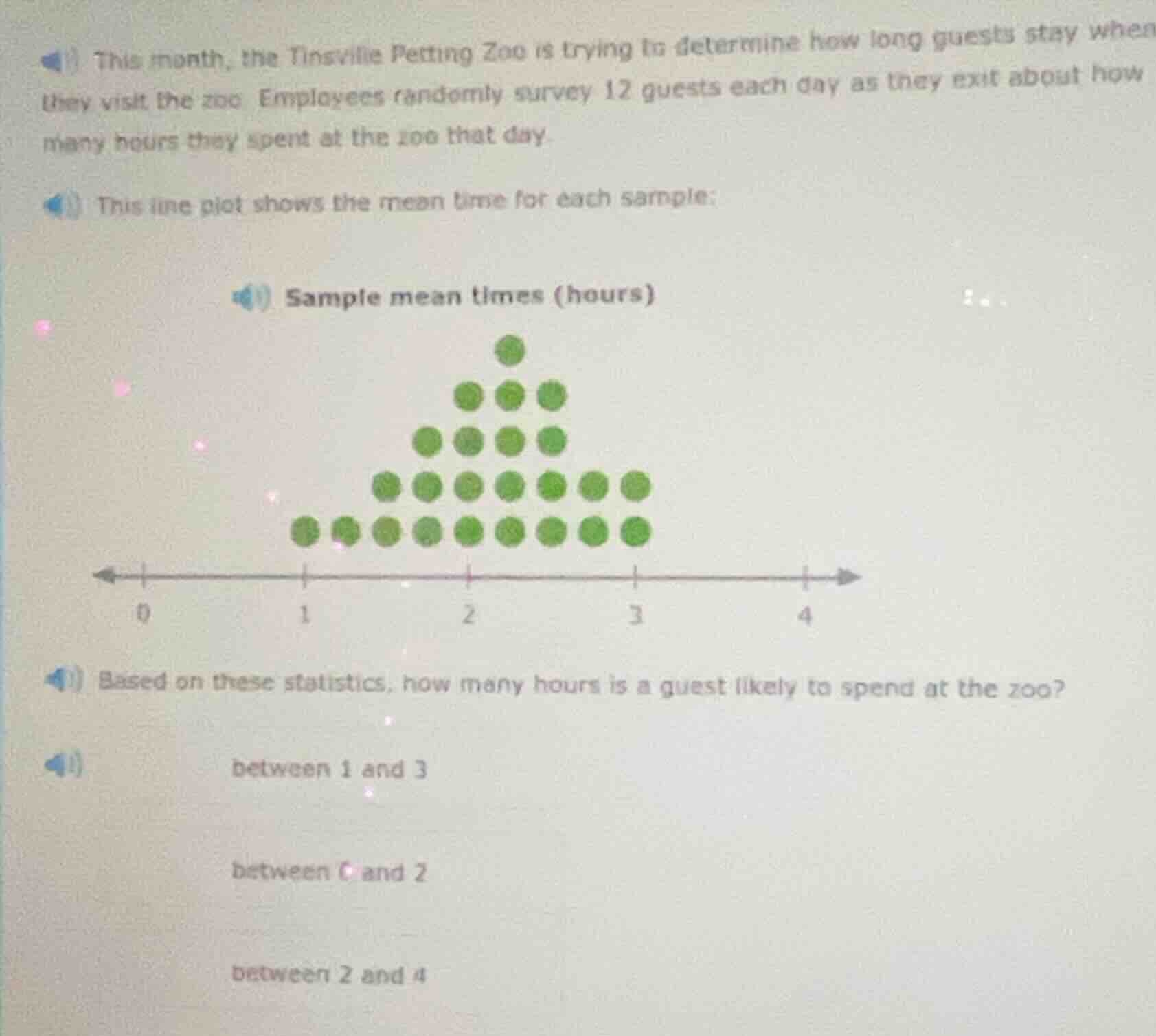 this month, the tinsville petting zoo is trying to determine how long g…