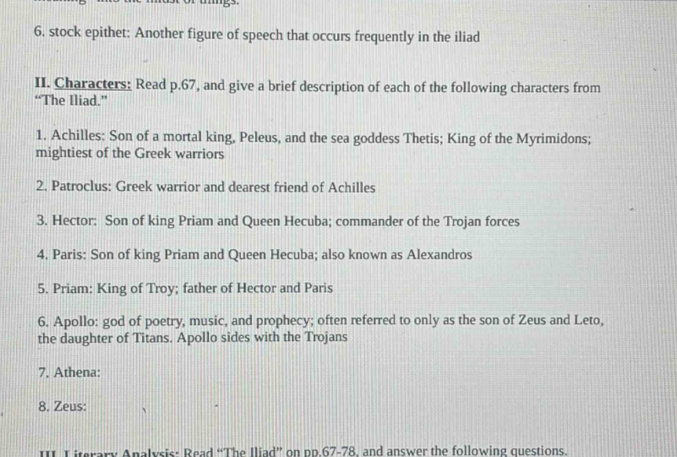 6. stock epithet: another figure of speech that occurs frequently in th…