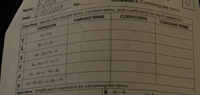 name: ______ per: ______ date: ______ directions: identify the variable…