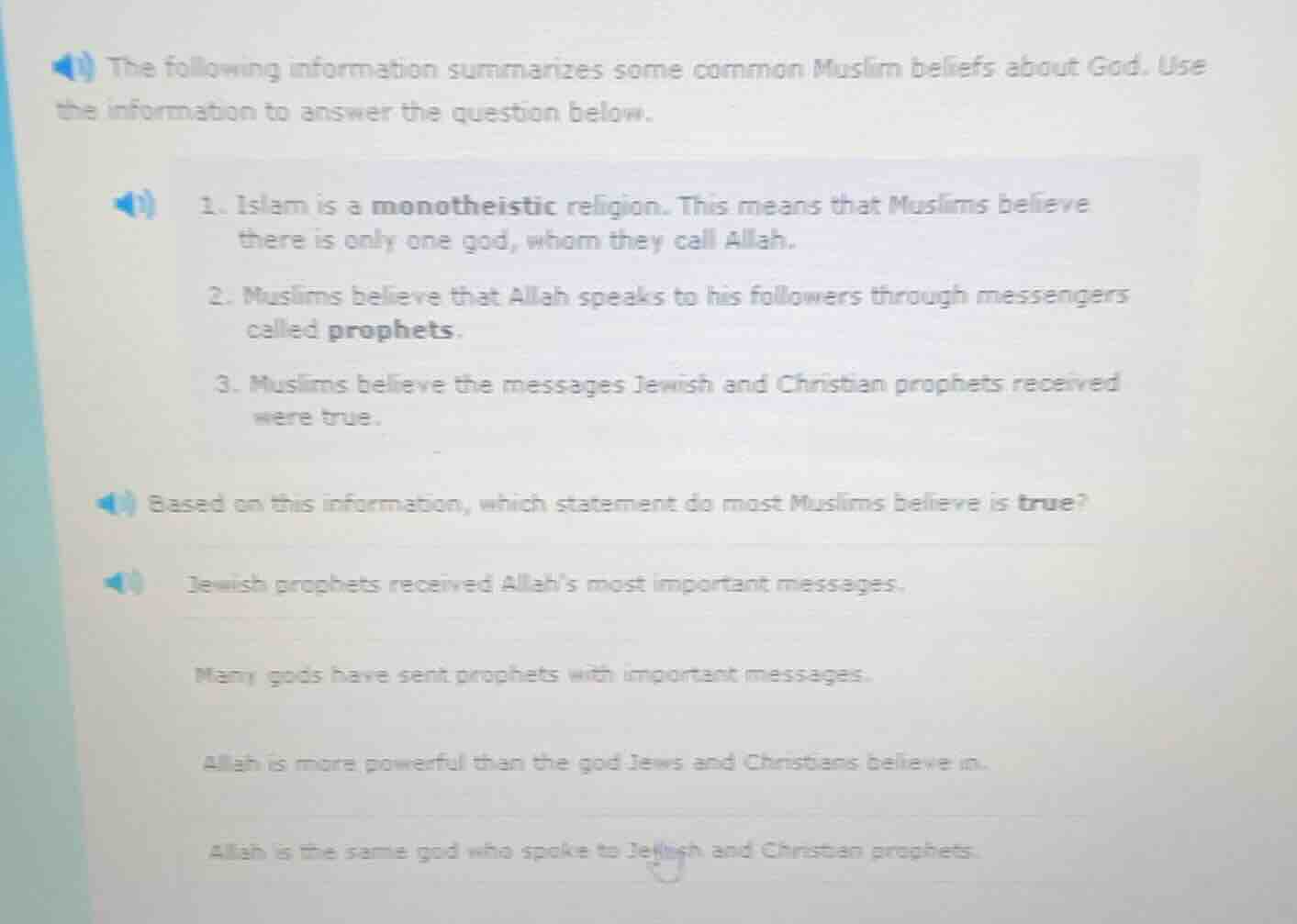 the following information summarizes some common muslim beliefs about g…