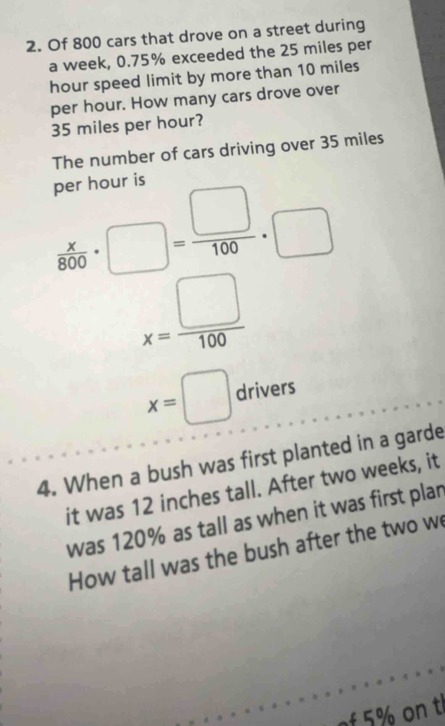 2. of 800 cars that drove on a street during a week, 0.75% exceeded the…