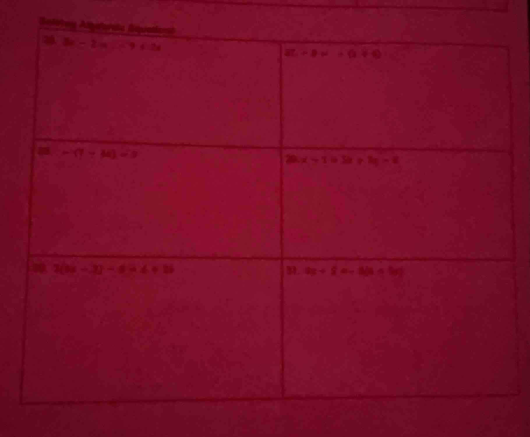 solving algebraic equations 24. (5x - 2 = -9 + 2x) 25. (-8 = -(y + 6)) …