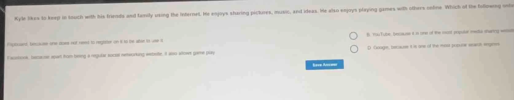 kyle likes to keep in touch with his friends and family using the inter…